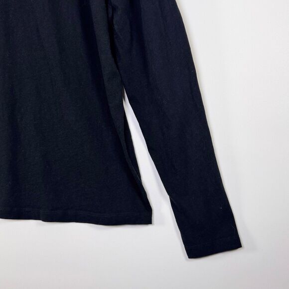 AllSaints Figure Long Sleeve Henley Mens XXL Black Cotton Regular Fit Casual - Picture 5 of 12